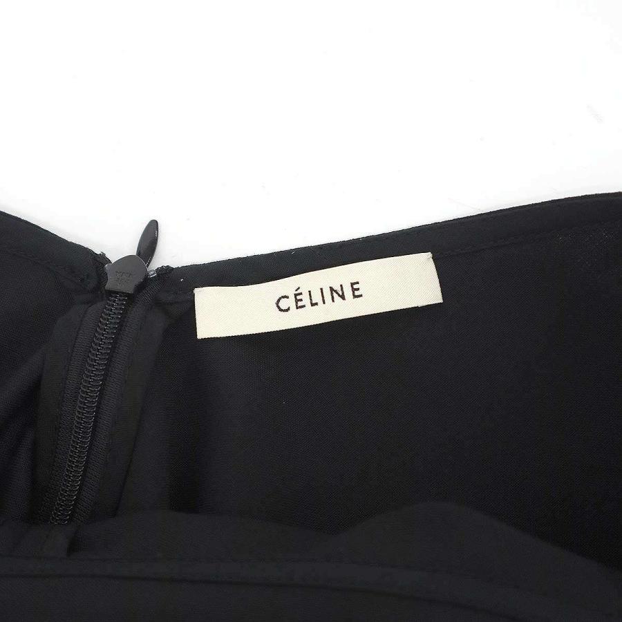CELINE by Phoebe Philo セリーヌ フィービーファイロ ストールデザイン ウールプルオーバーブラウスシャツ 2 0CF5/460A ブラック 36 IT7V0RT52RMUの画像