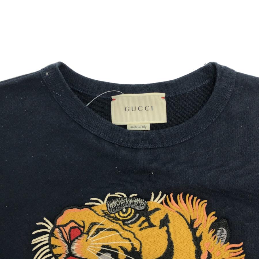 GUCCI グッチ キッズライン タイガーワッペンスウェットトレーナー 463003 X5Q09 ネイビー 12 GUCCI（グッチ） キッズライン タイガーワッペンスウェットトレーナー