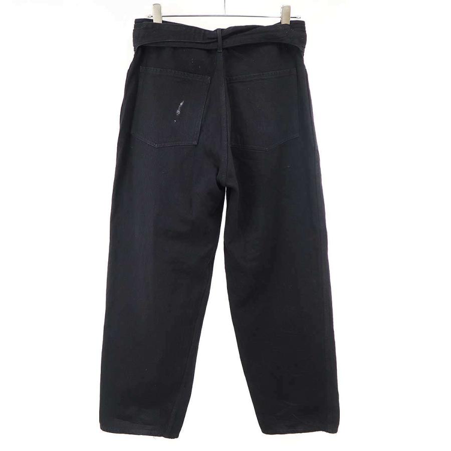 COMOLI（コモリ） 20AW ベルテッドデニムパンツ S03-03012 ブラック 1