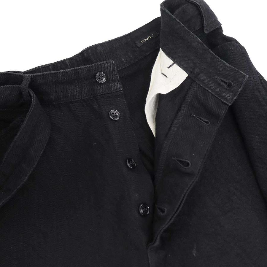 COMOLI（コモリ） 20AW ベルテッドデニムパンツ S03-03012 ブラック 1