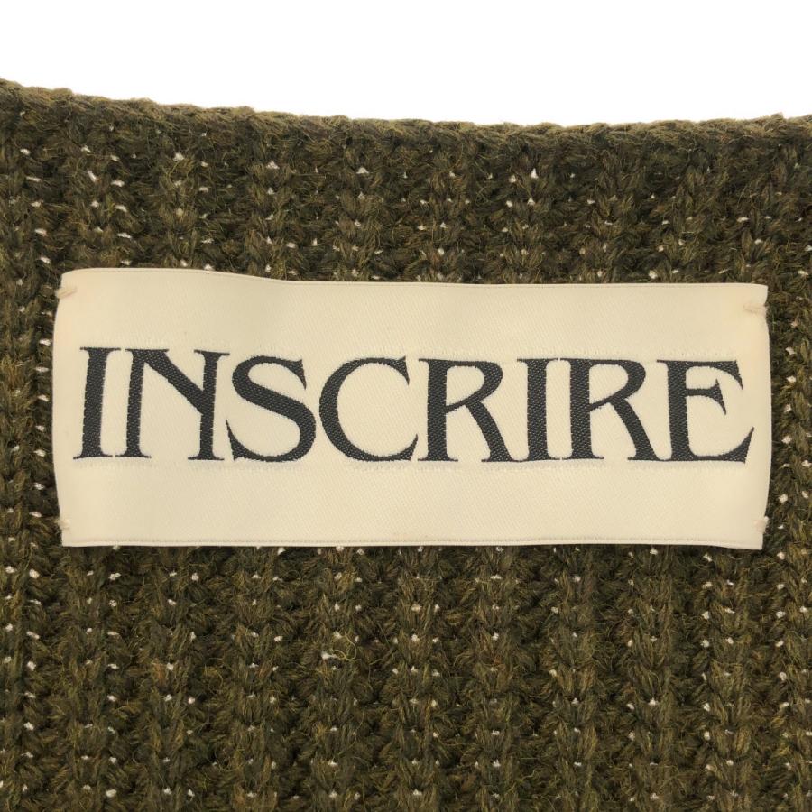 INSCRIRE アンスクリア 23AW Wool Jersey Field Vest ウールジャージーフィールドニットベスト I23AW-BZ03 カーキ 38 INSCRIRE アンスクリア 23AW Wool Jersey Field Vest ウールジャージー