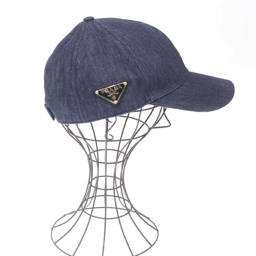 PRADA（プラダ） ロゴプレート デニムベースボールキャップ 2HC274