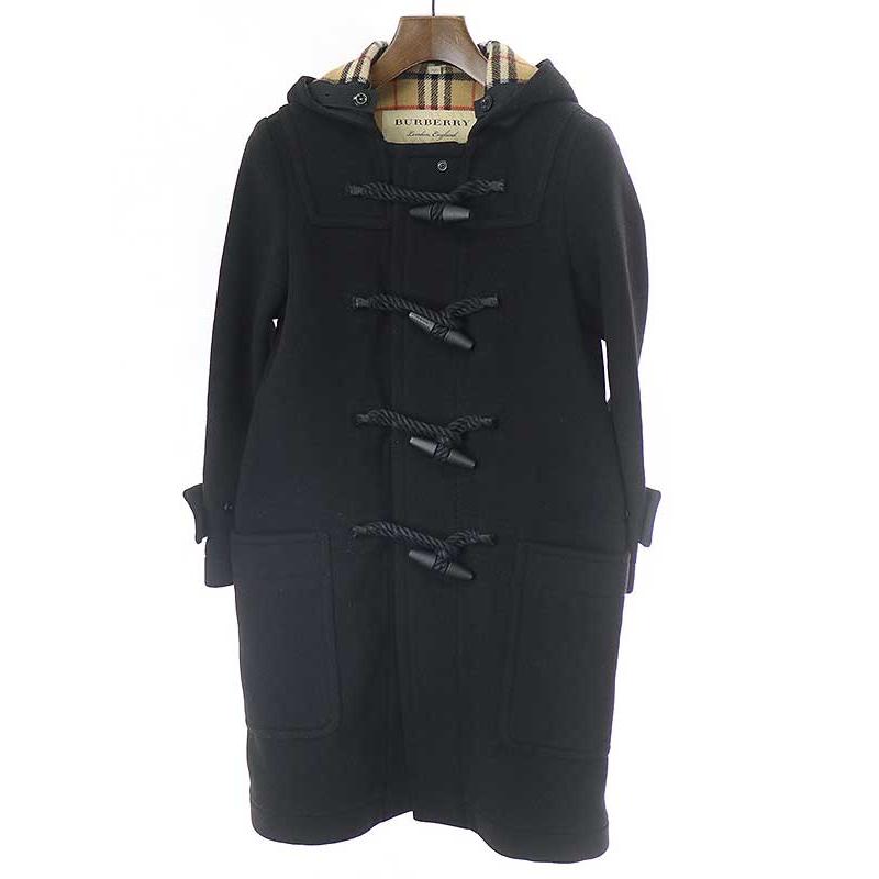 BURBERRY バーバリー バージンウールダッフルコート ブラック 34 BURBERRY バーバリー バージンウールダッフルコート ブラック 34