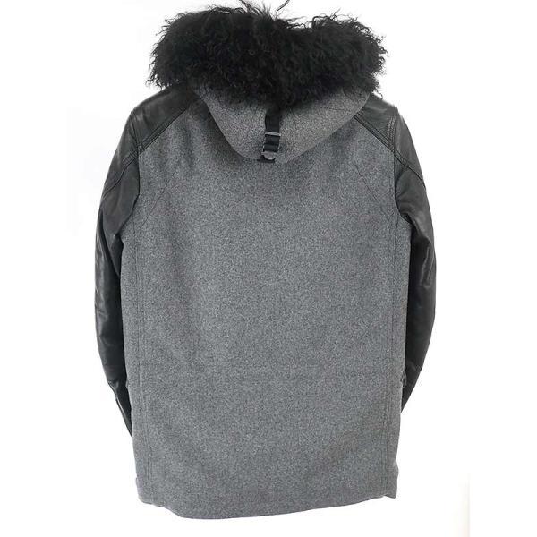 roar ロアー 11AW Thinsulate レザースリーブファージャケット グレー  