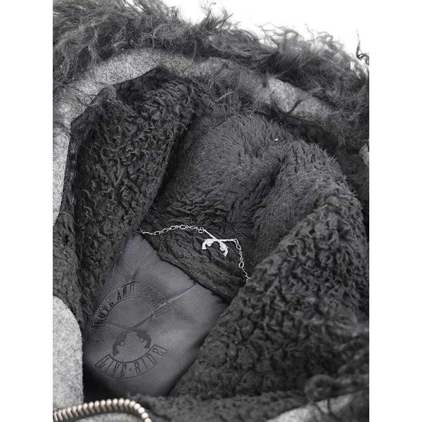 roar ロアー 11AW Thinsulate レザースリーブファージャケット グレー  