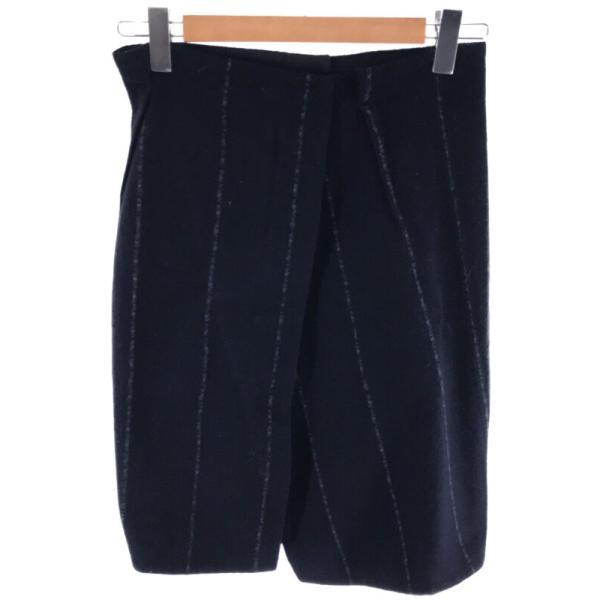 JIL SANDER ジルサンダー チョークストライプウールスカート ネイビー  