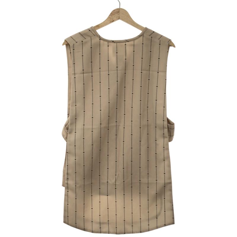 Ameri アメリ LOGO STRIPE VEST ロゴストライプジレベスト ベージュ F 