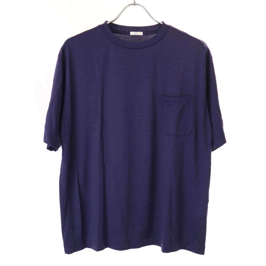 23SS コモリ COMOLI サマー ウール天竺 Tシャツ ネイビー4