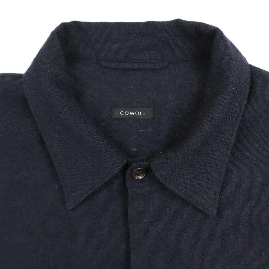 COMOLI コモリ 23SS カシミヤ 和紙シャツ X01-02005 ネイビー 3 COMOLI コモリ 23SS カシミヤ 和紙シャツ X01-02005 ネイビー 3