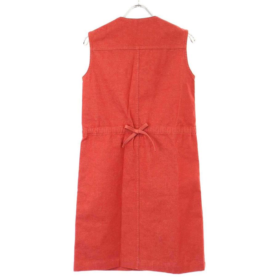 HERMES エルメス 22SS セリエボタンデニムワンピース 2E0550DQ レッド 