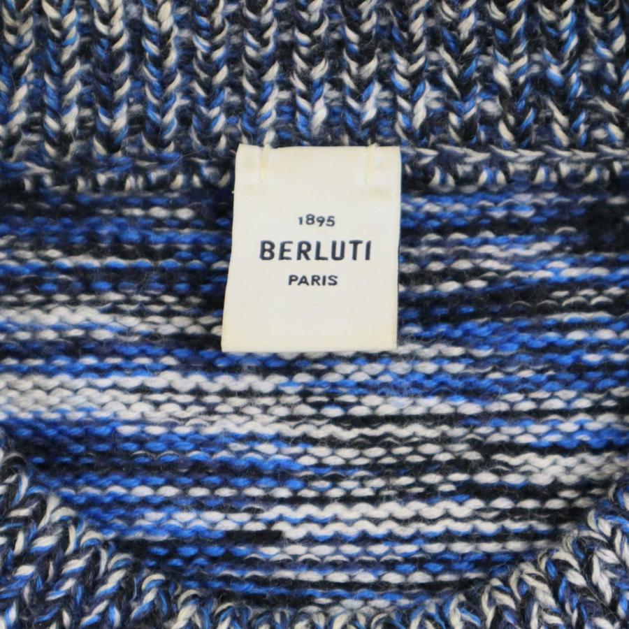 ベルルッティ　カリグラフィ　ウール100% ネイビー セーター M ベルルッティカリグラフィウール100% ネイビー セーター M