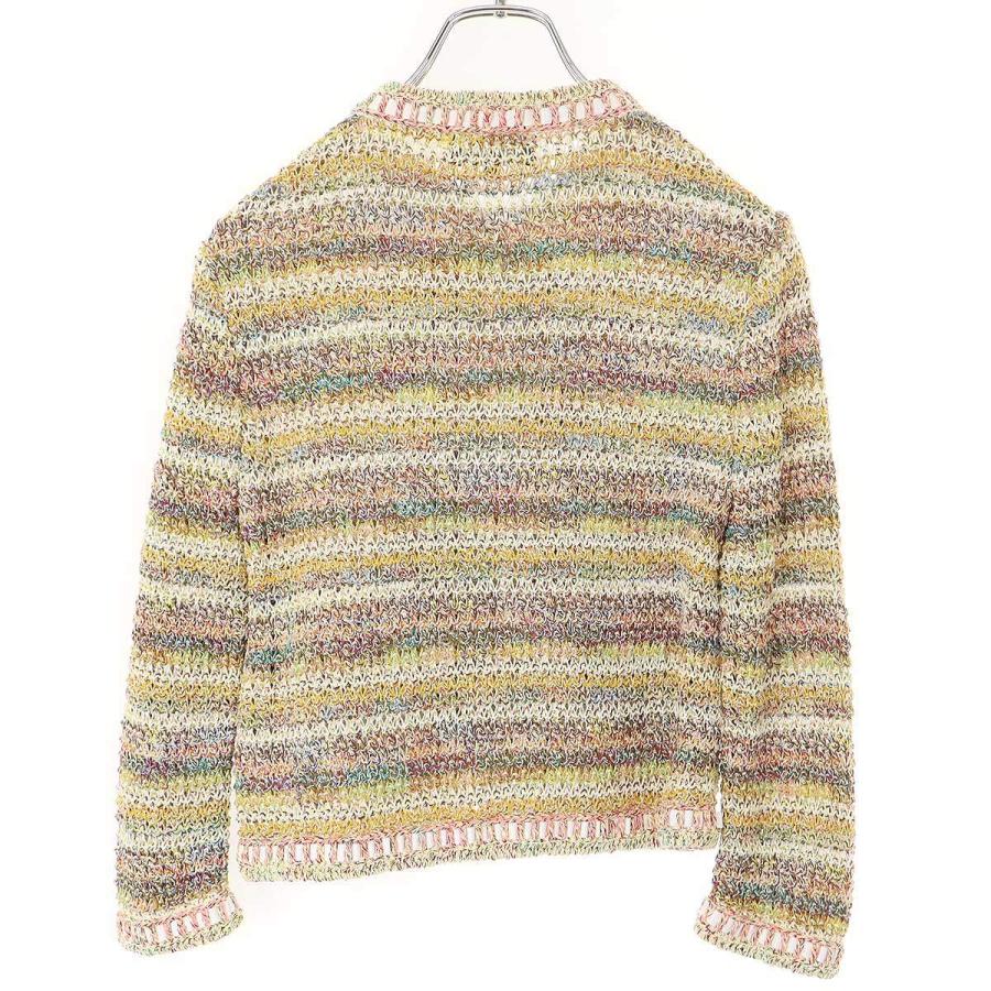CHANEL - CHANEL シャネル 2017 Cruise  マルチカラーコットンノーカラージャケット P55787K07310 ミックス 36 CHANEL（シャネル） 2017 Cruise マルチカラーコットンノーカラー