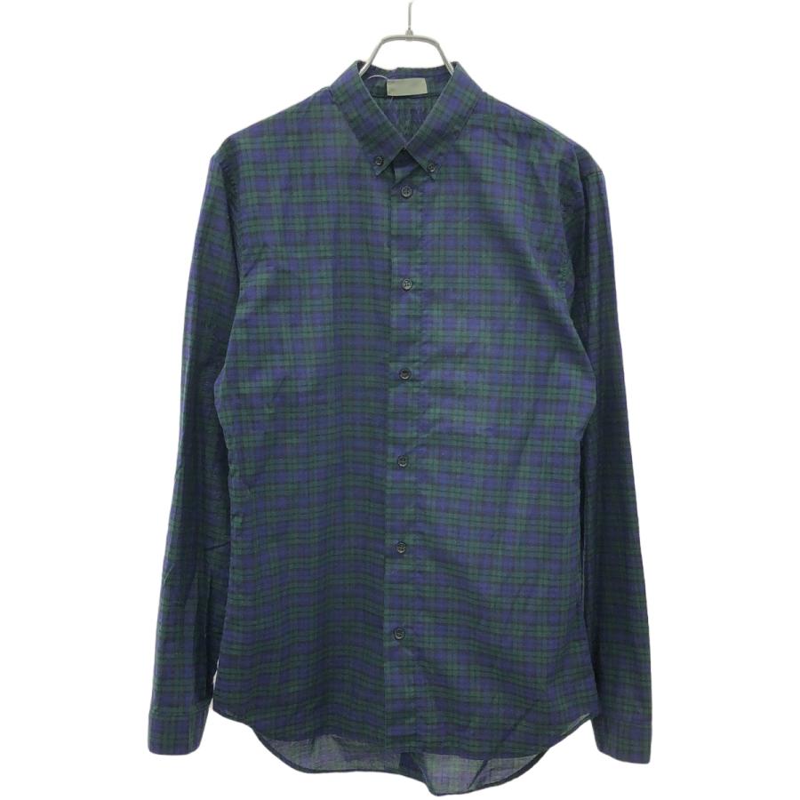 Dior HOMME ディオールオム チェック柄BDシャツ 533C520A3373 ネイビー  
