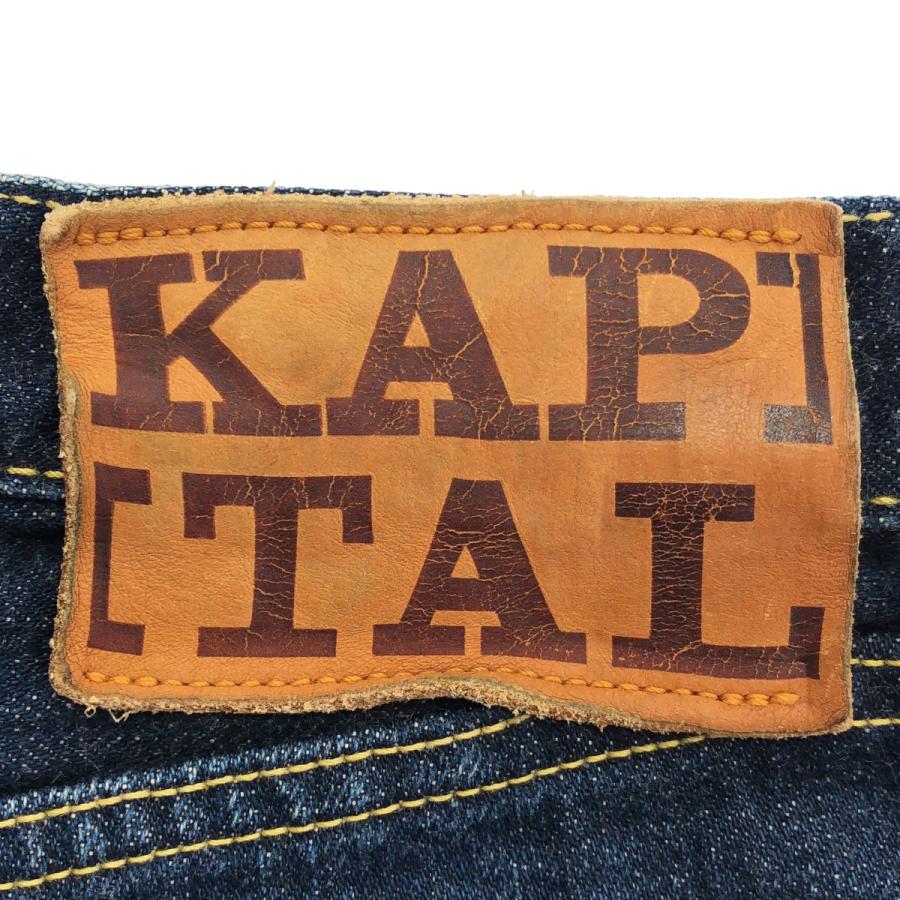 【超美品】KAPITAL 30 inch ストレートデニム インディゴブルー 初期 キャピタル KAPITAL 革パッチ コットン ストレートデニムパンツ