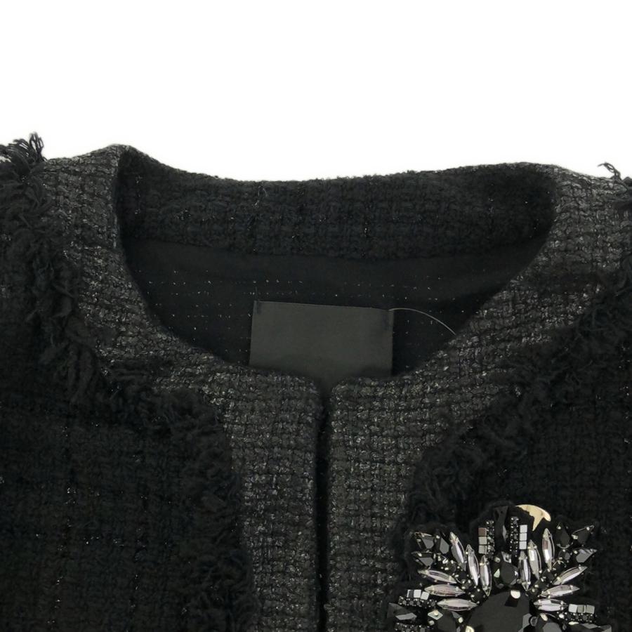 PINKO ピンコ 19AW フラワーブローチツイードコート 1G14J4 ブラック 