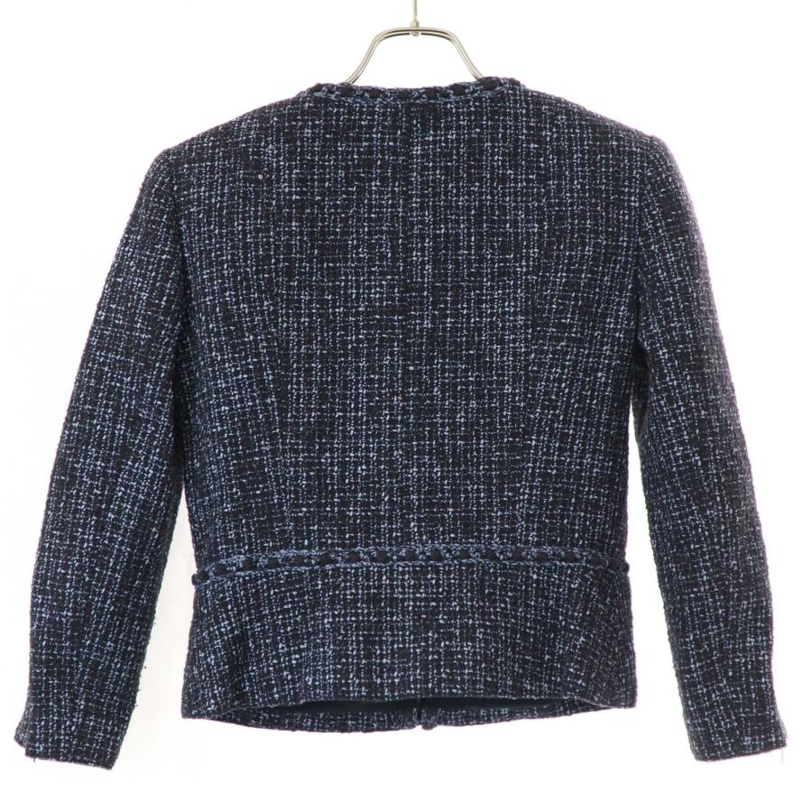 CHANEL シャネル ノーカラーツイードジャケット P21281V12367