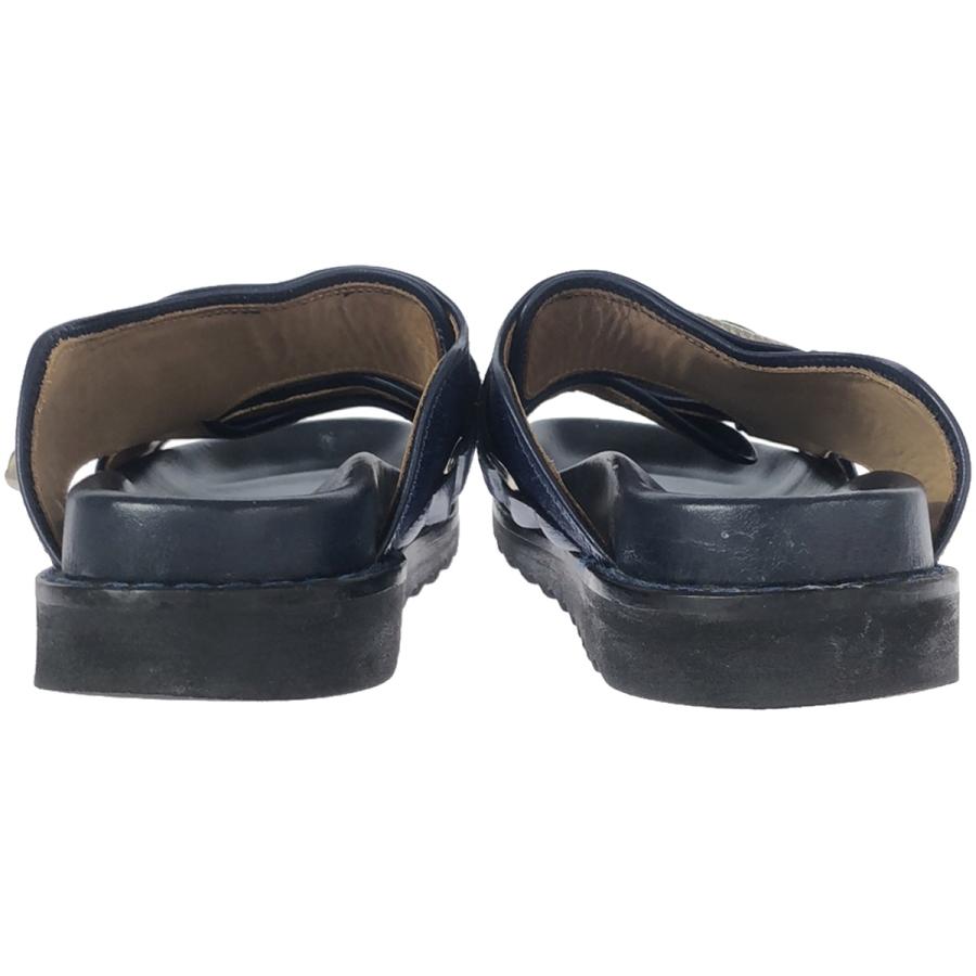 TOGA PULLA トーガ プルラ l Buckle Emboss Sandal メタルバックルエンボスストラップサンダル AJ698 36(23cm) BLACK/NAVY レザー シューズ【中古】【TOGA PULLA】 TOGA PULLA トーガ プルラ Metal Buckle Emboss Sandal メタルバックル