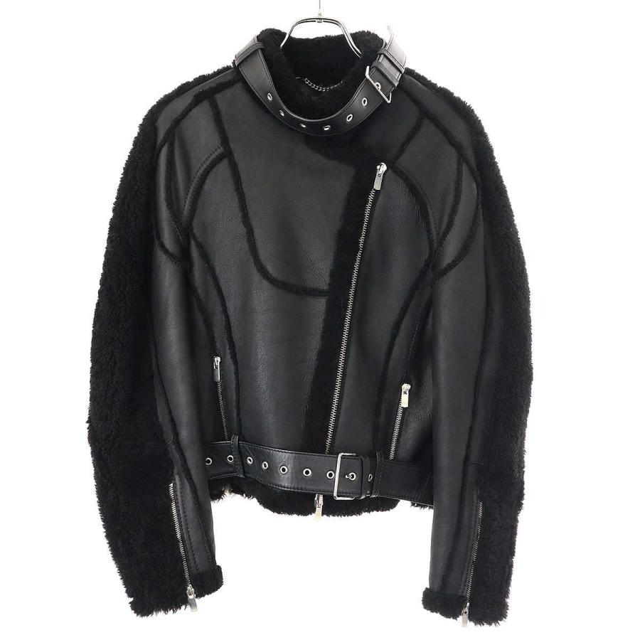 PETER DO ピーター ドゥー 20SS Black Car Seat Shearling Jacket ムートンレザーライダースジャケット PD-SS20-506A ブラック 38 PETER DO（ピーター ドゥ） ピーター ドゥー 20SS Black Car Seat