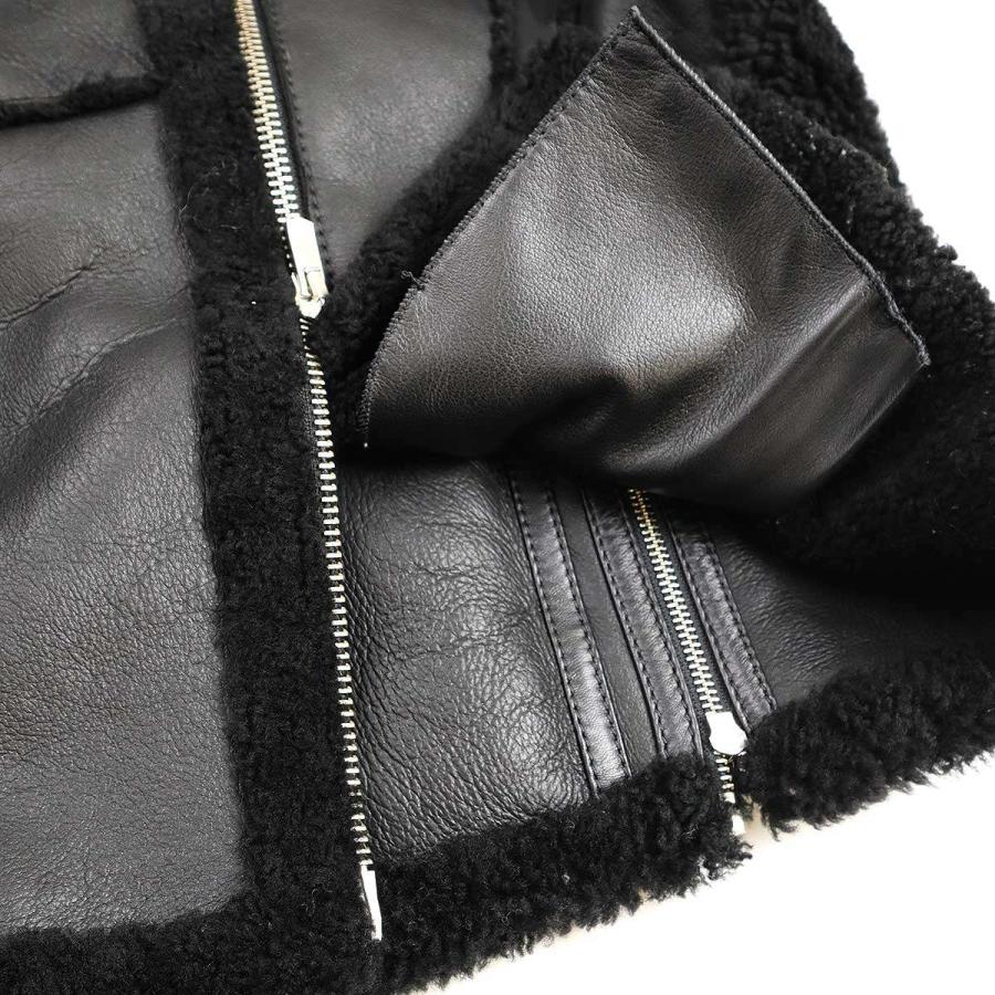 PETER DO ピーター ドゥー 20SS Black Car Seat Shearling Jacket ムートンレザーライダースジャケット PD-SS20-506A ブラック 38 PETER DO（ピーター ドゥ） ピーター ドゥー 20SS Black Car Seat