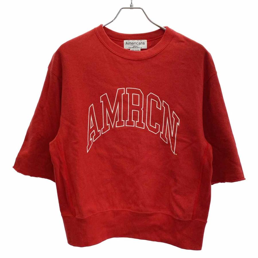 AMERICANA（アメリカーナ） カットオフスウェット レッド F 