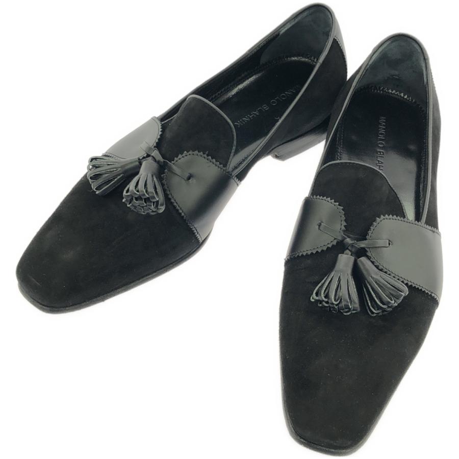 MANOLO BLAHNIK（マノロブラニク） スエードコンビネーション タッセル