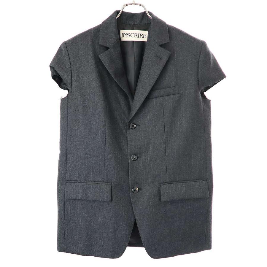 ジャケット・アウター INSCRIRE 23AW Wool jersey tunic jacket INSCRIRE（アンスクリア） 23AW Wool Gabadine Short Sleeve Jacket