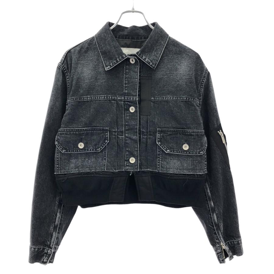 sacai（サカイ） 23SS クロップドデニムジャケット 23-06482 ブラック