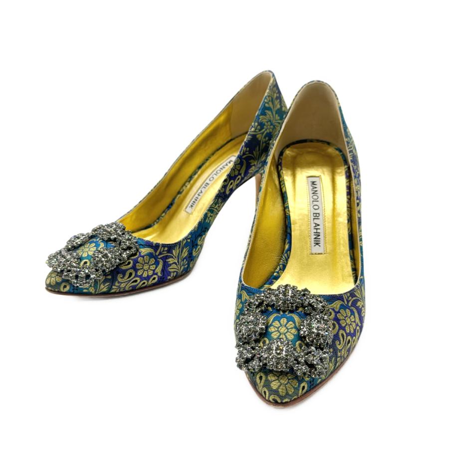 フラワー Hangisi パンプス MANOLO BLAHNIK（マノロブラニク） 17AW HANGISI ビジュー装飾フラワー