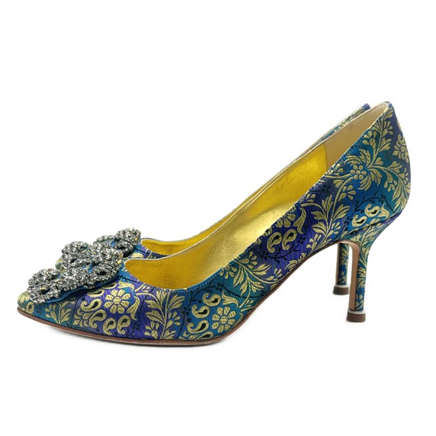 フラワー Hangisi パンプス MANOLO BLAHNIK（マノロブラニク） 17AW HANGISI ビジュー装飾フラワー