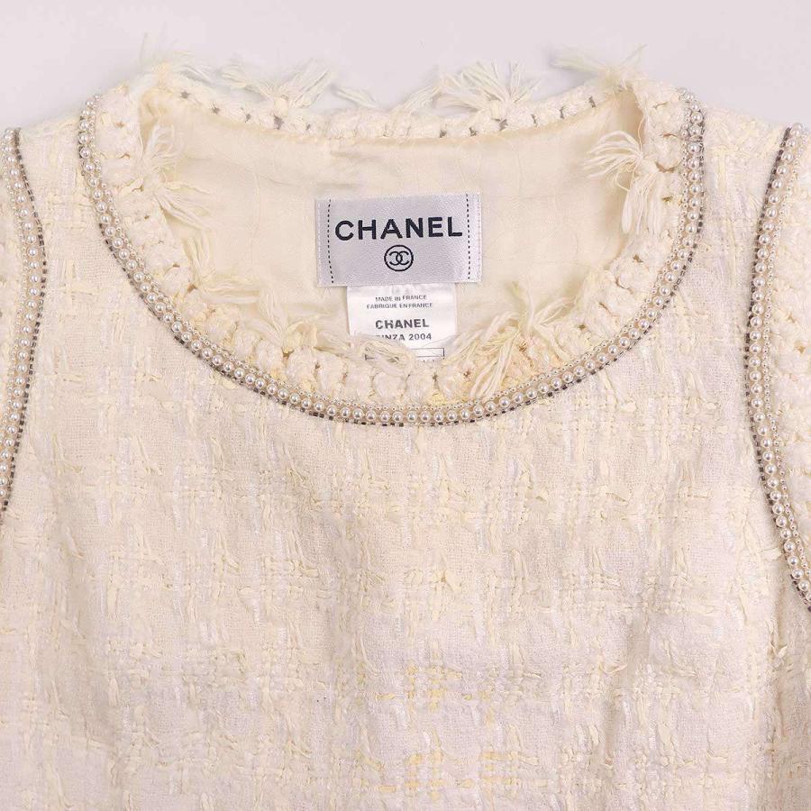 CHANEL シャネル 2005C 銀座店限定 フェイクパールノースリーブ  