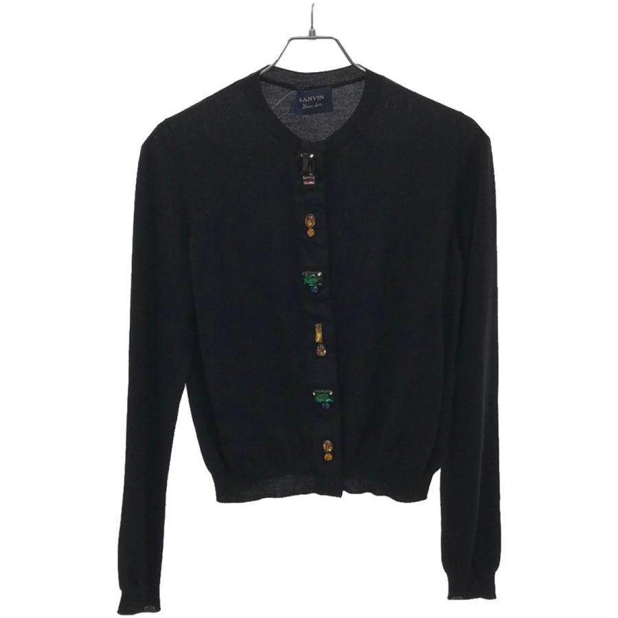 LANVIN ランバン 15AW ビジューボタンウールニットカーディガン  