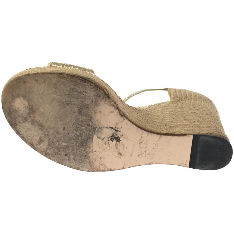 GUCCI グッチ ウェッジソールホースビットサンダル 414965 ゴールド 36