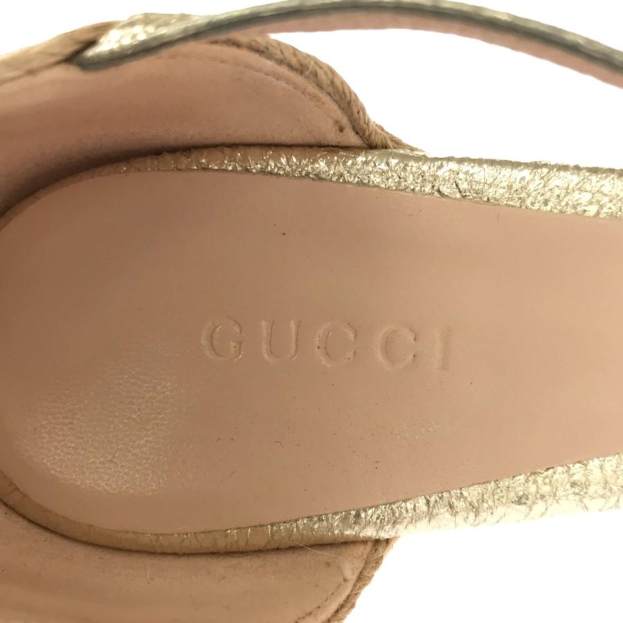 GUCCI グッチ ウェッジソールホースビットサンダル 414965 ゴールド 36