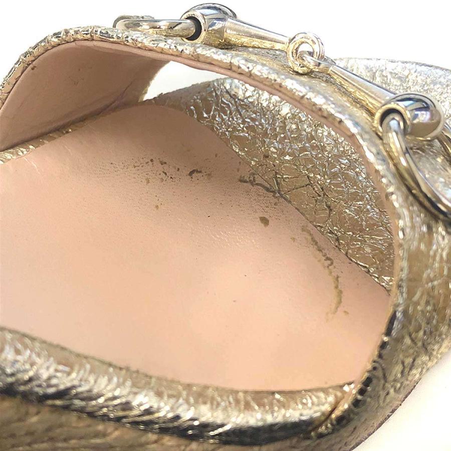 GUCCI グッチ ウェッジソールホースビットサンダル 414965 ゴールド 36