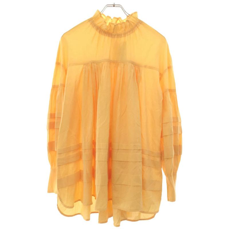 ENFOLD エンフォルド 20SS ギャザーティアードシャツブラウス イエロー  