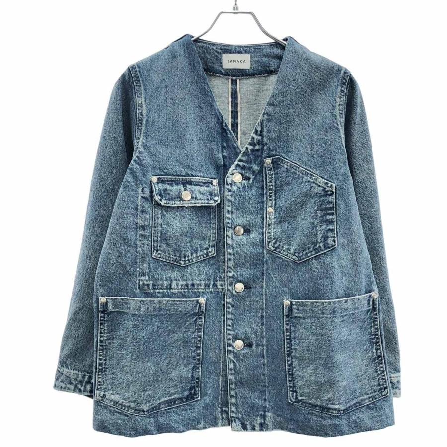 TANAKA（タナカ） NO COLLAR JEAN JACKET ノーカラーデニムジャケット 