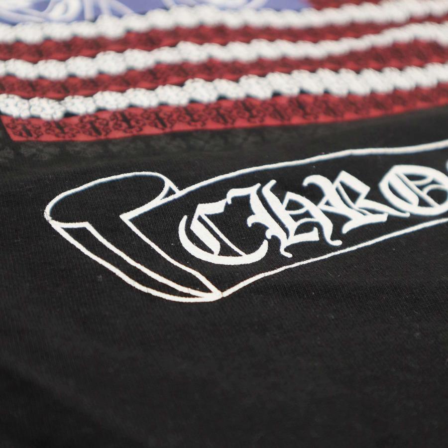 HEARTS クロムハーツ American Flag Tee 星条旗プリントクルーネックT 