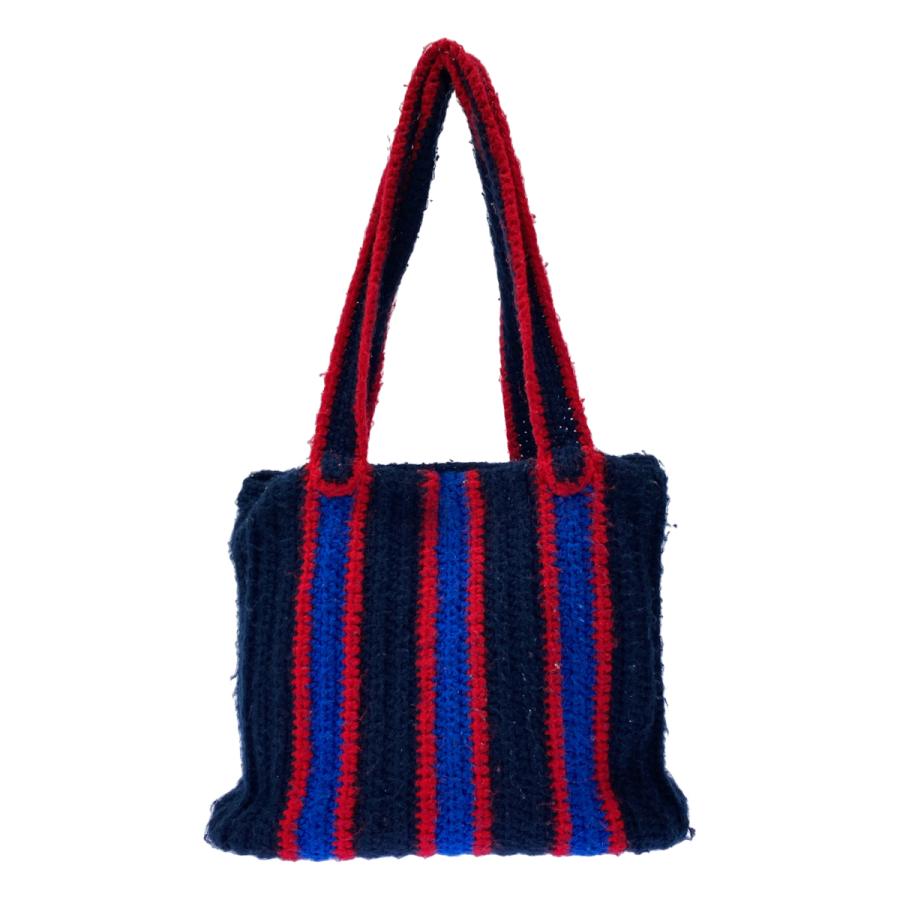 MARNI ストライプニットトートバッグ MARNI（マルニ） ストライプニットトートバッグ ネイビー レッド