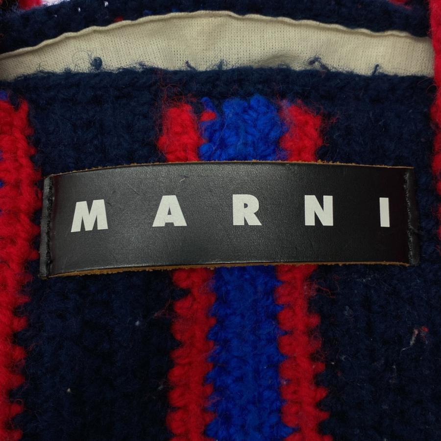 MARNI（マルニ） ストライプニットトートバッグ ネイビー レッド