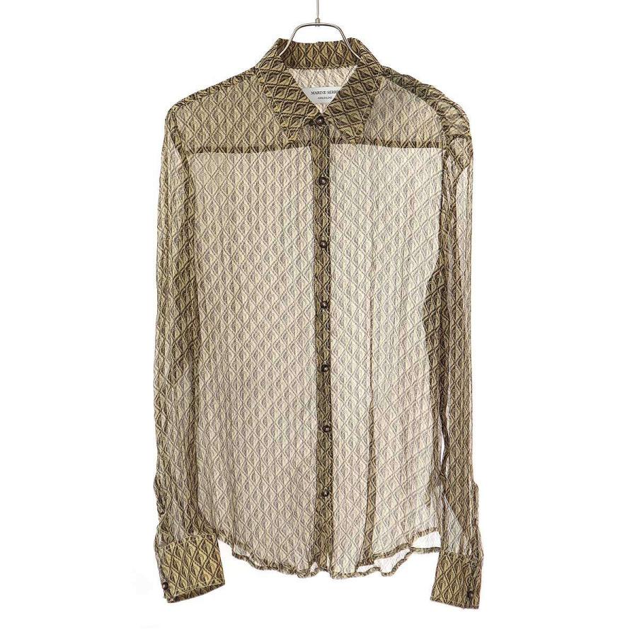 MARINE SERRE マリーンセル カジュアルシャツ レディース 【古着】【中古】 MARINE SERRE（マリーンセル） マリーン セル Moon Diamond Silk Shirt