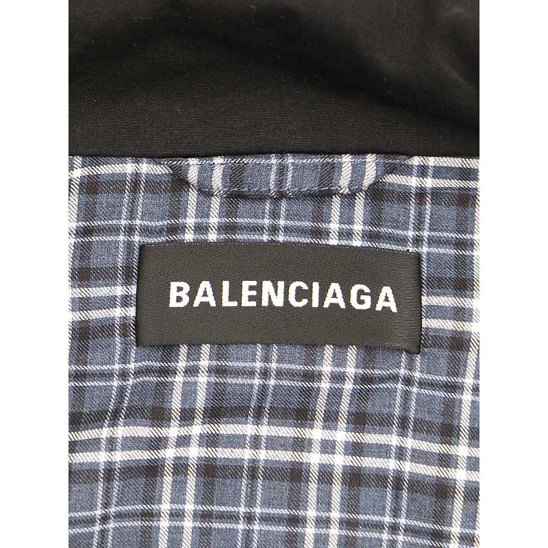 BALENCIAGA 18AW チェック切替ポプリンジップアップジャケット