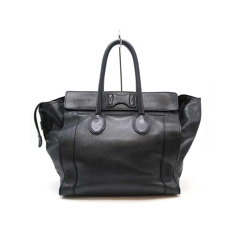 CELINE セリーヌ ラゲージ ミニ レザートートバッグ ブラック F CELINE セリーヌ ラゲージ ミニ レザートートバッグ ブラック F