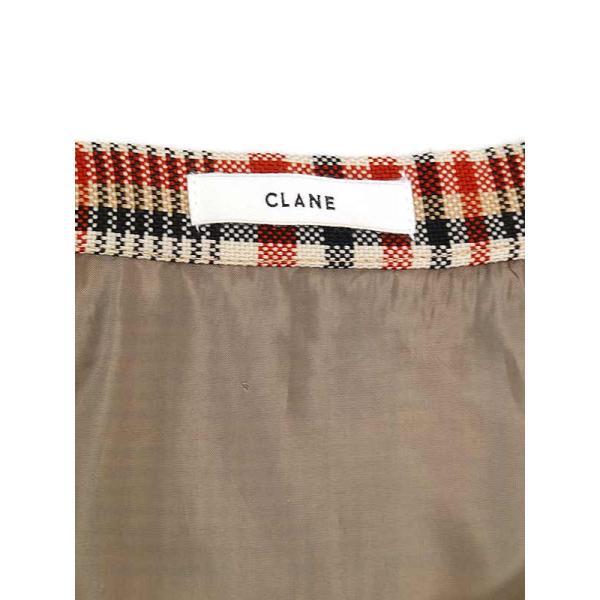 CLANE クラネ 18AW ASYMMETRY HEM CHECK SKIRT アシンメトリーヘム  