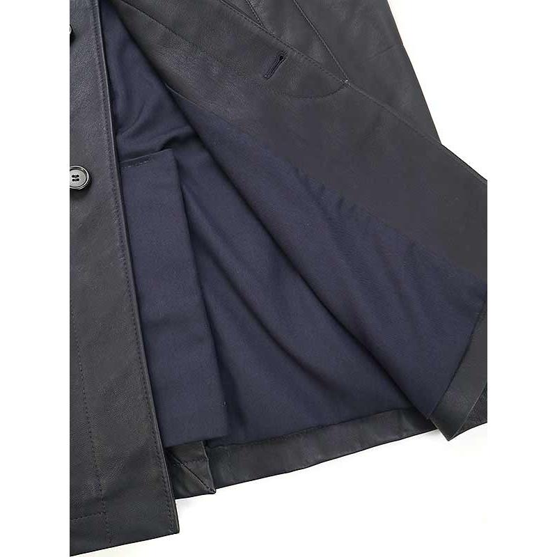 dunhill（ダンヒル） ラムスキンレザーコート ネイビー S ITALGBKA47PG
