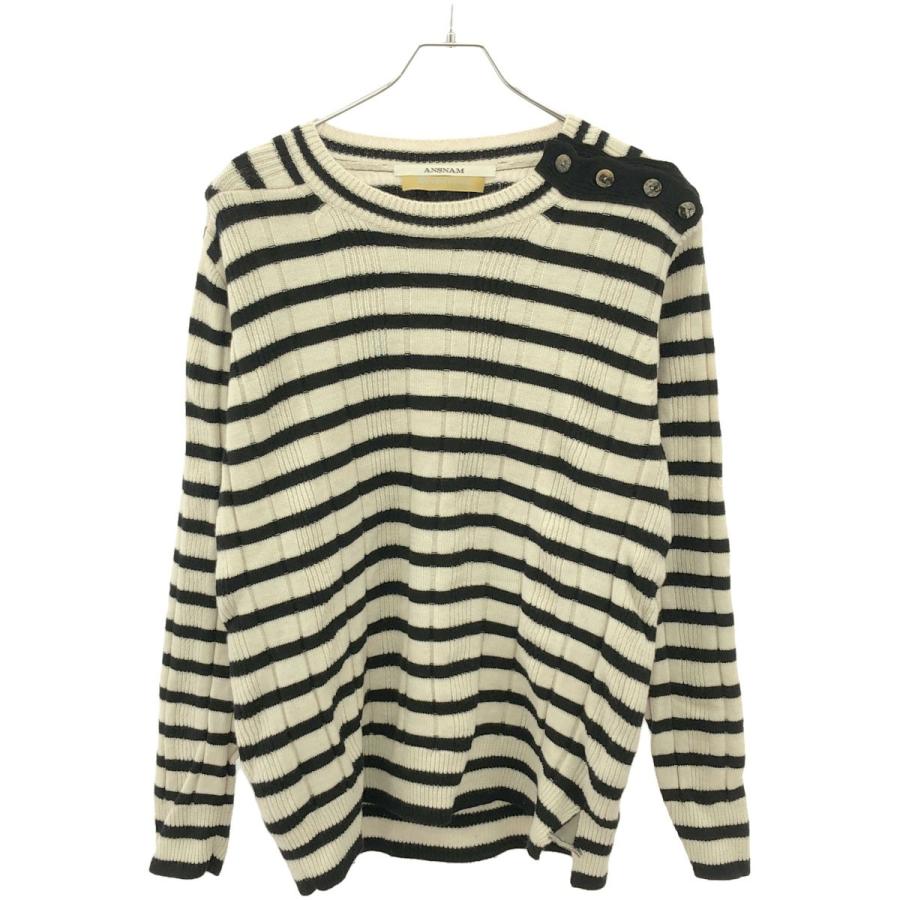 ANSNAM run Wool Pull Over アンスナム　ニット ANSNAM（アンスナム） 22AW RIVERRUN エルボーパッチボーダーニット