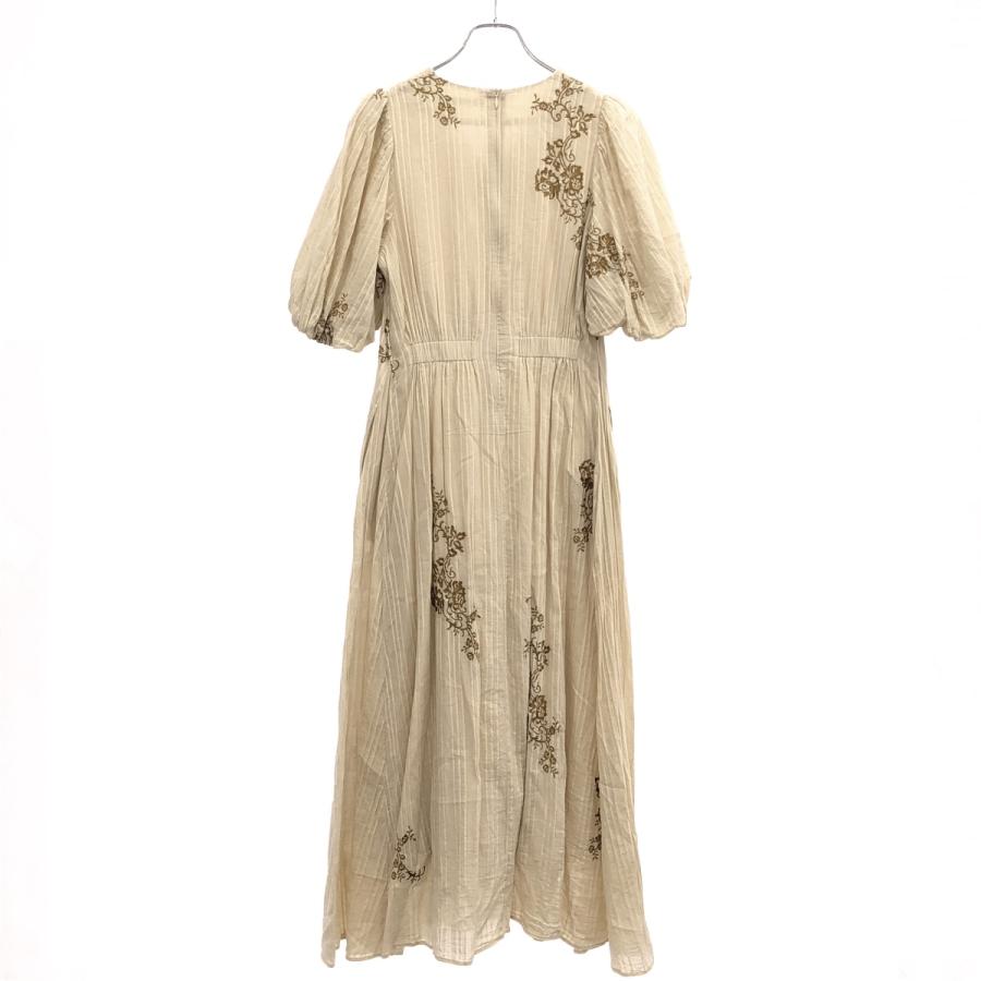 ne Quittez pas ヌキテパ 佐藤 佳菜子コラボレーション Cotton Dobby Ivy Flower Embroidery Dress ワンピース ベージュ S ITAPRD1B6G84_1