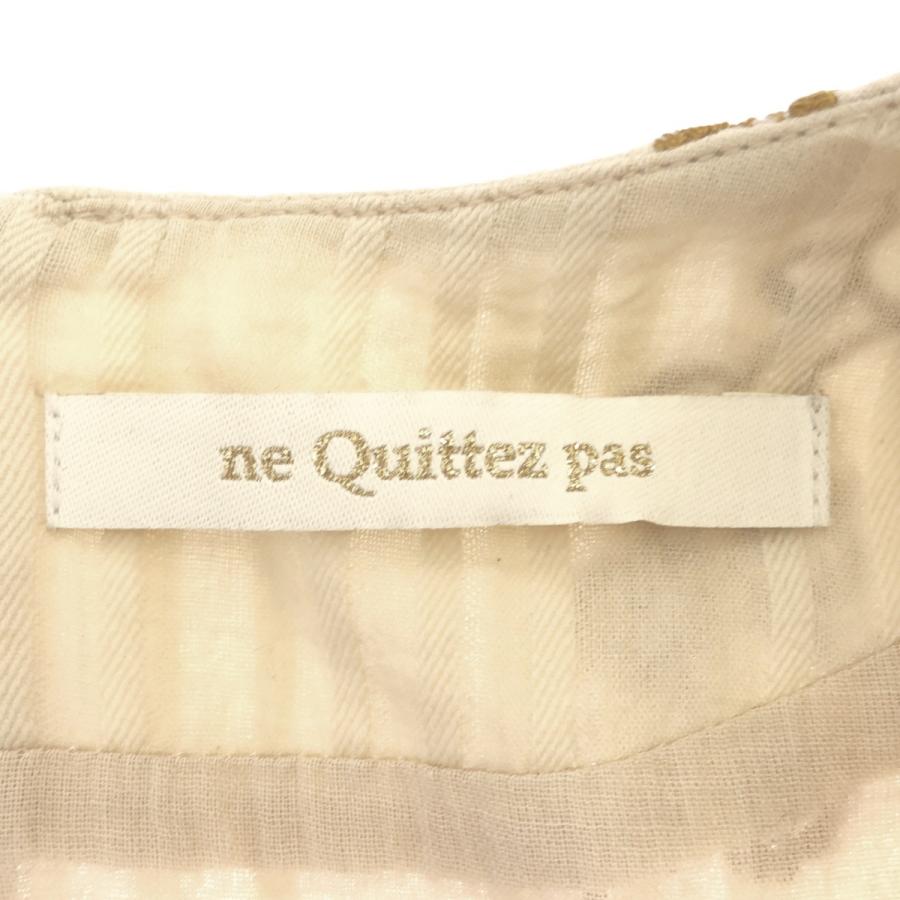 ne Quittez pas ヌキテパ 佐藤 佳菜子コラボレーション Cotton Dobby Ivy Flower Embroidery Dress ワンピース ベージュ S ITAPRD1B6G84_2
