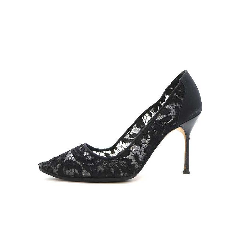 MANOLO BLAHNIK マノロブラニク レース パンプス 未使用 38 MANOLO BLAHNIK マノロブラニク レースパンプス ブラック 38 1/2