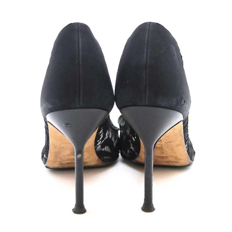 MANOLO BLAHNIK マノロブラニク レースパンプス ブラック 38 1/2