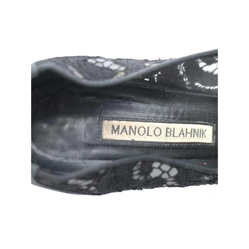 MANOLO BLAHNIK マノロブラニク レースパンプス ブラック 38 1/2